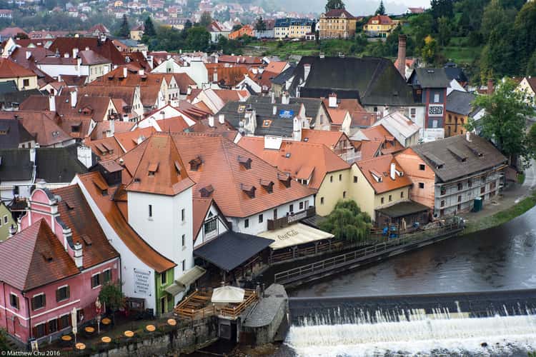 View from State Castle and Chateau Český Krumlov