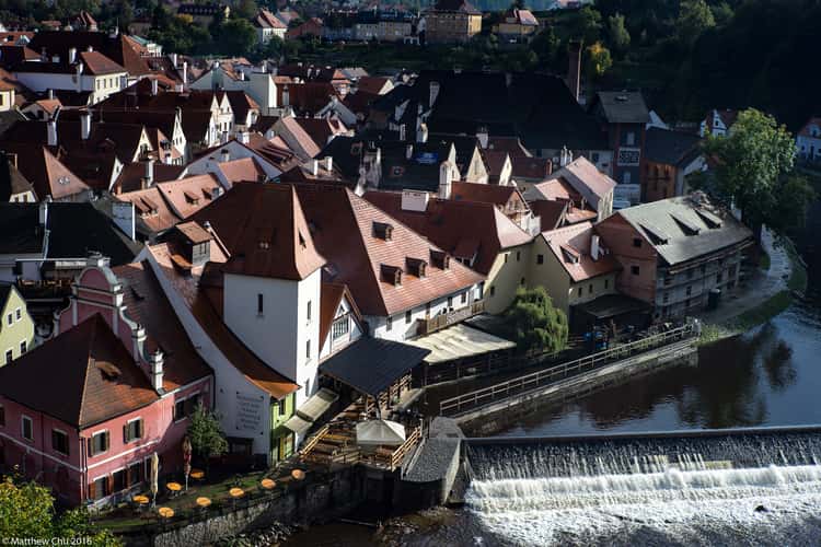 View from State Castle and Chateau Český Krumlov