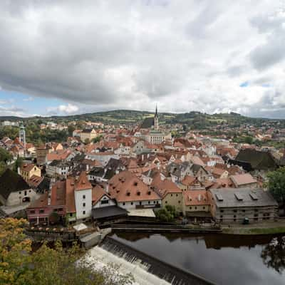 View of Cesky Krumlov from Plastovy Most, Cesky Krumlov, Czech Republic