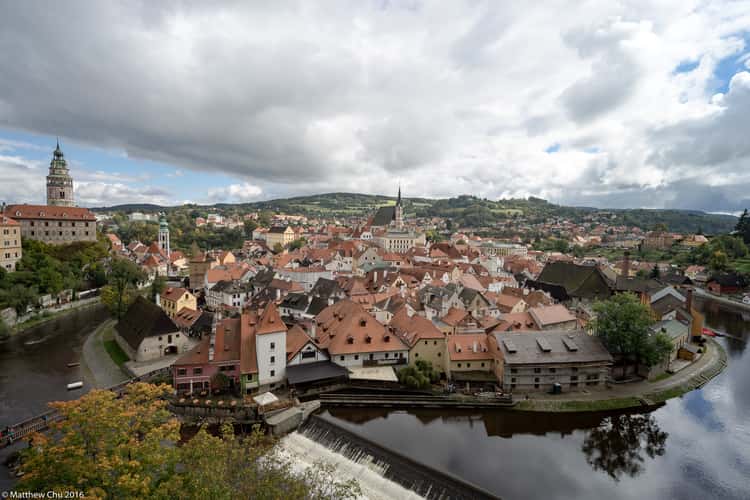 View from State Castle and Chateau Český Krumlov