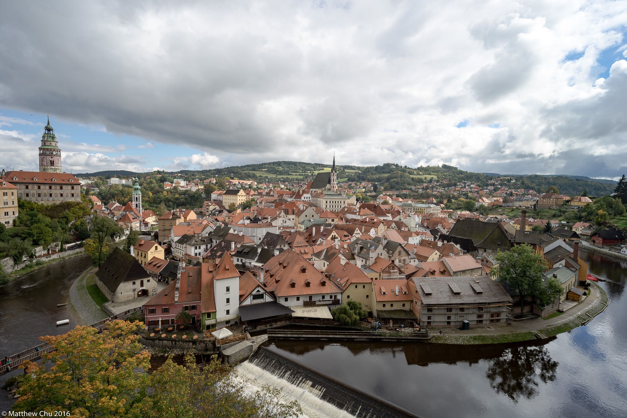 View from State Castle and Chateau Český Krumlov, Czech Republic