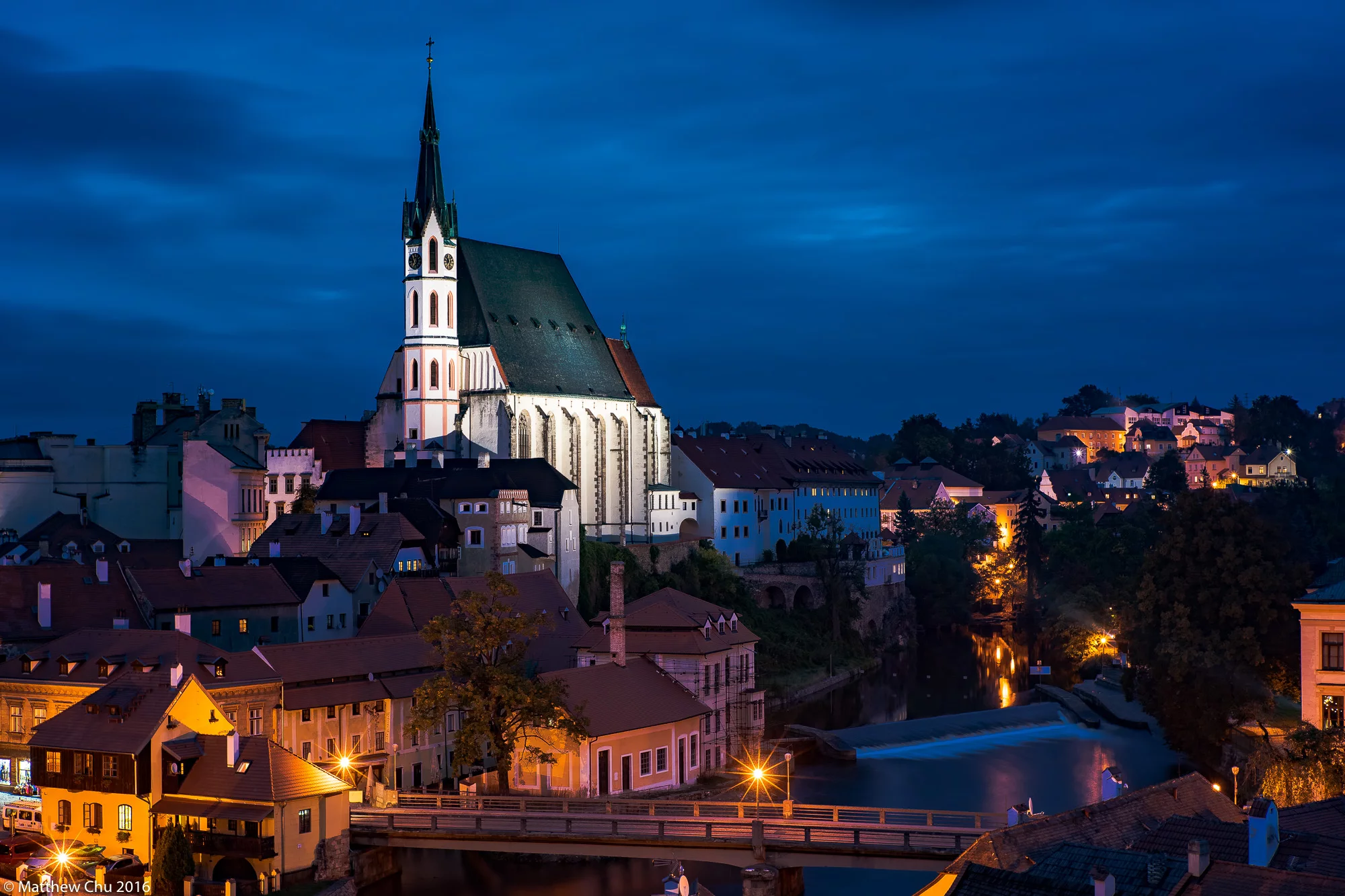 View of Church of St. Vitus, Cesky Krumlov, Czech Republic