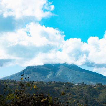 View of the Montagne Pelée from Marigot, Martinique