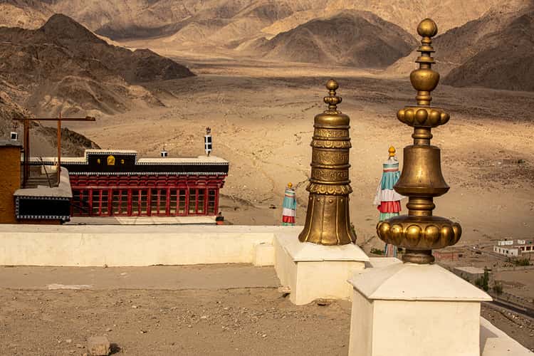 View of the mountains near Thiksey Monastery
