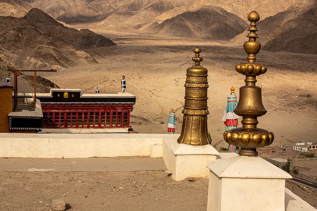 View of the mountains near Thiksey Monastery, India