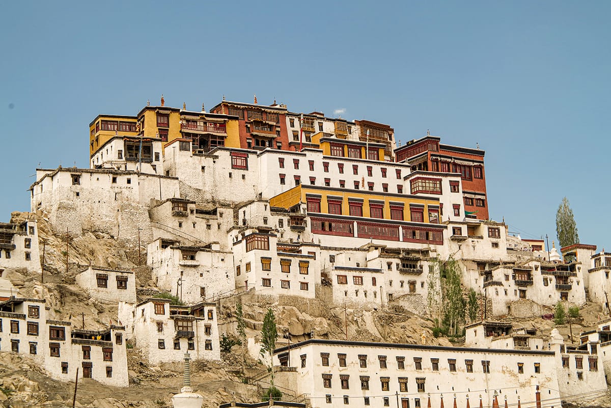 View of the mountains near Thiksey Monastery, India