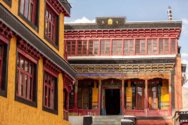 View of the mountains near Thiksey Monastery