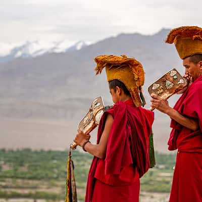 View of the mountains near Thiksey Monastery, India