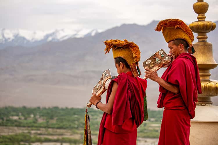 View of the mountains near Thiksey Monastery