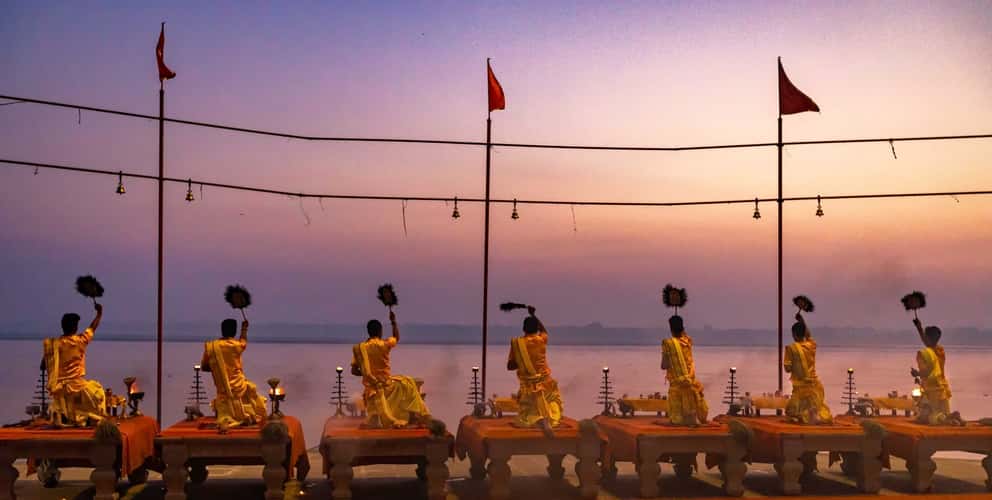 Aarti Hindu Religious Ritual ,The Ganges, Varanasi