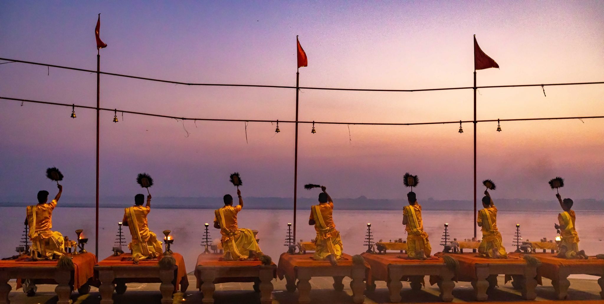 Aarti Hindu Religious Ritual ,The Ganges, Varanasi, India