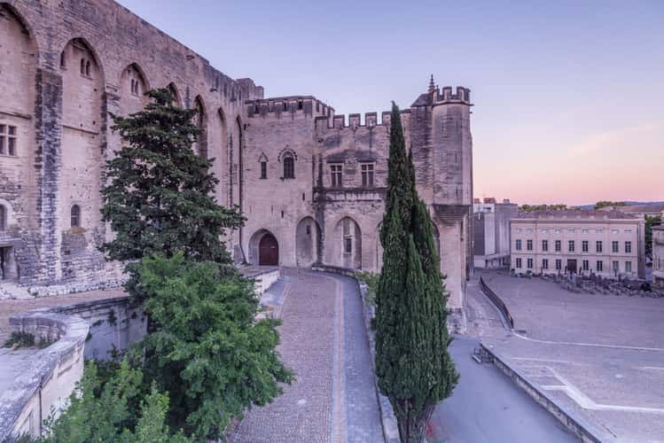 Avignon's old center by night