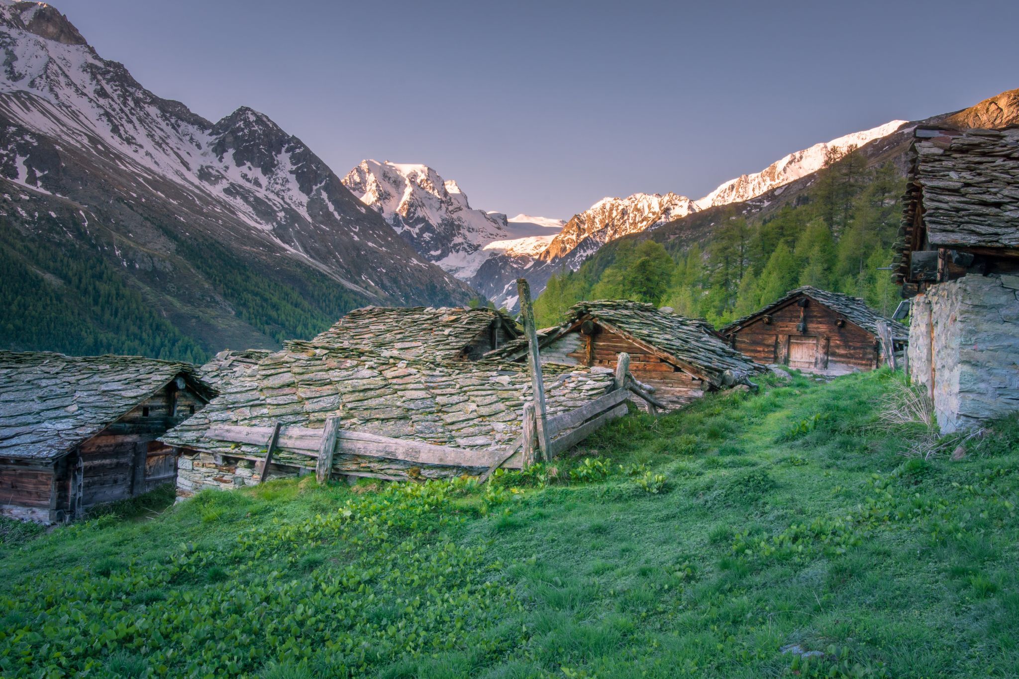 barns near Lac Bleu, Switzerland