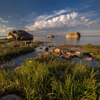 Beach on the Karavaldai Peninsula in the Leningrad Region, Russian Federation