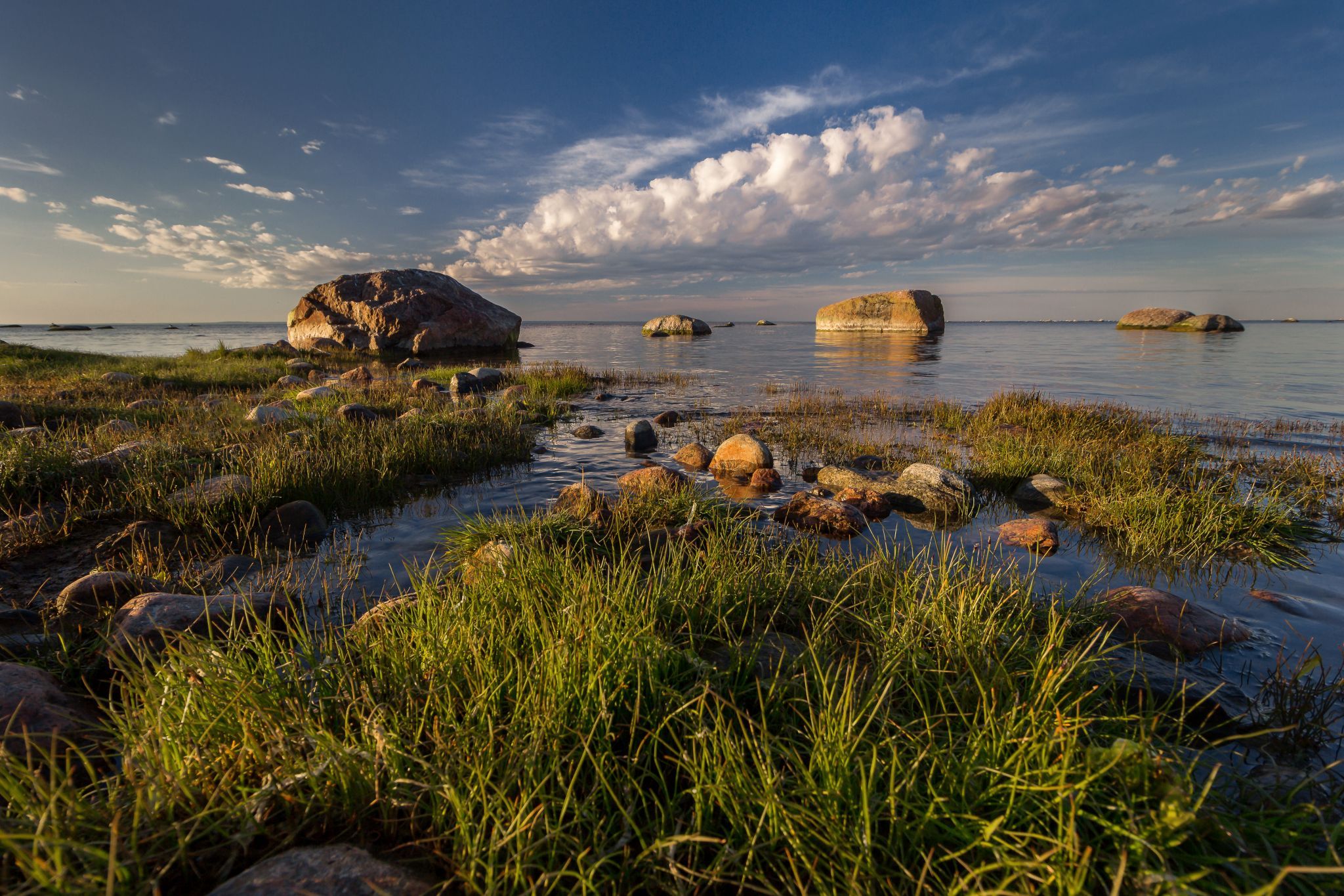 Beach on the Karavaldai Peninsula in the Leningrad Region, Russian Federation