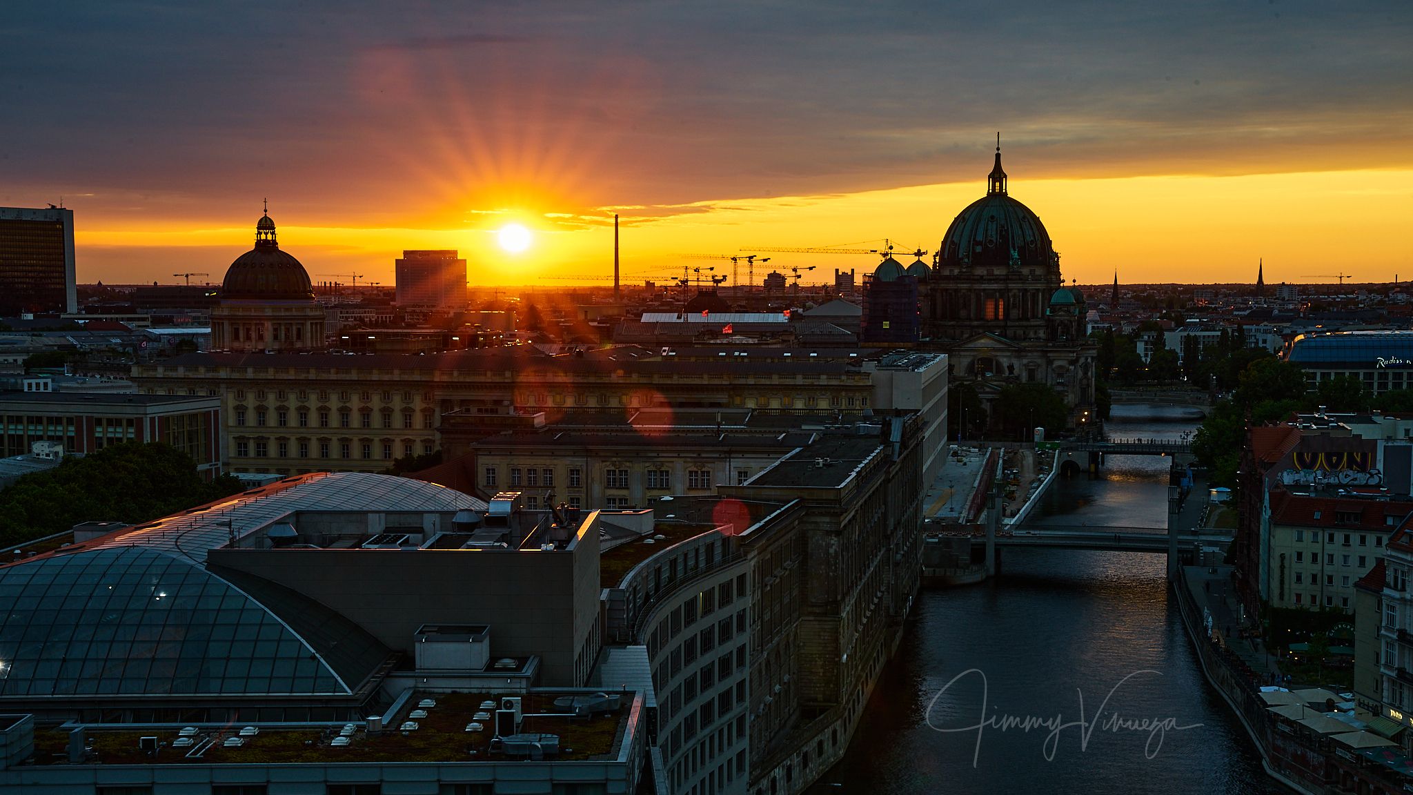 Berlin Skyline from Fischerinsel Skyscraper, Germany