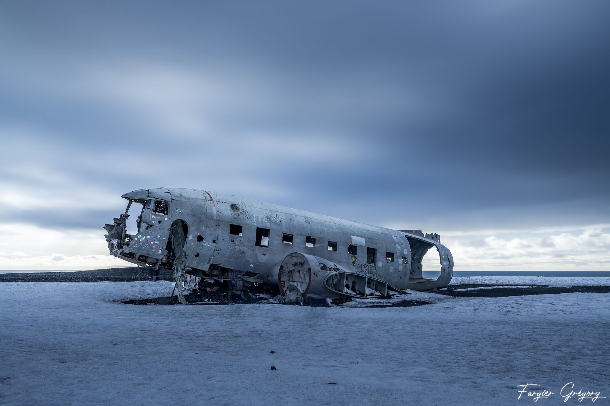Solheimasandur Plance Wreck from the side, Iceland
