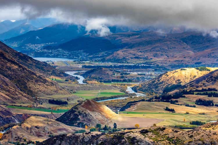 Decending into Queenstown South Island