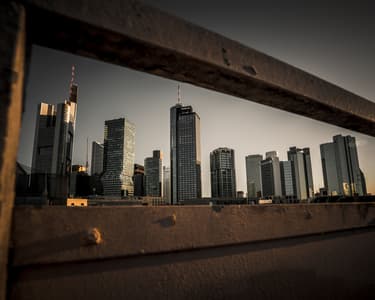 Frankfurt am Main - Skyline View from  Main Plaza