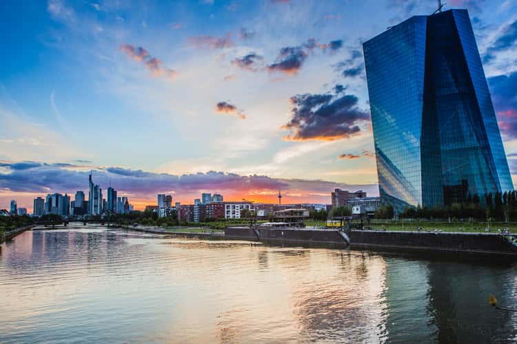 ECB from Deutschherrn Bridge, Frankfurt am Main