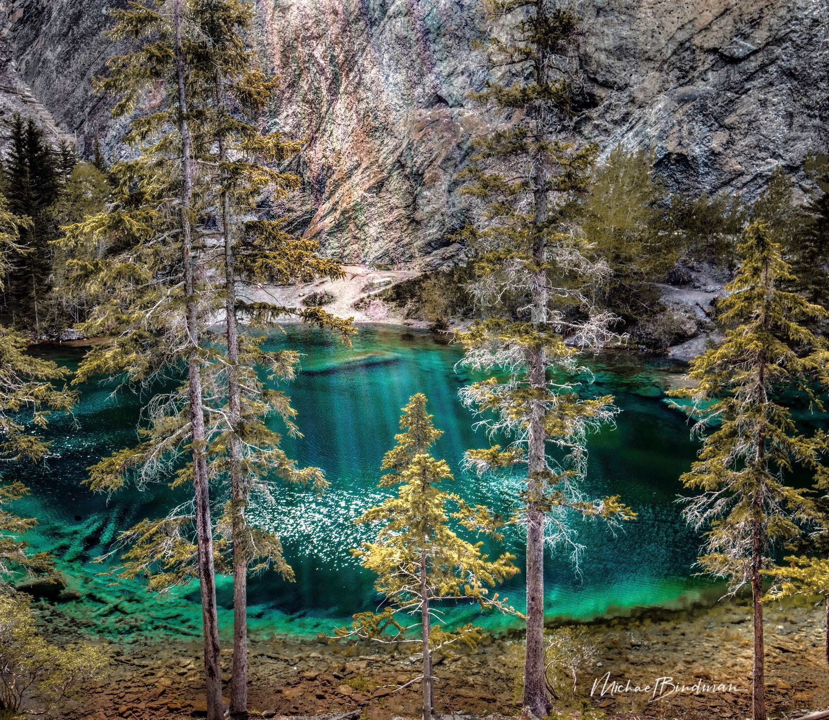 Grassi Lakes, View over Canmore, Canada