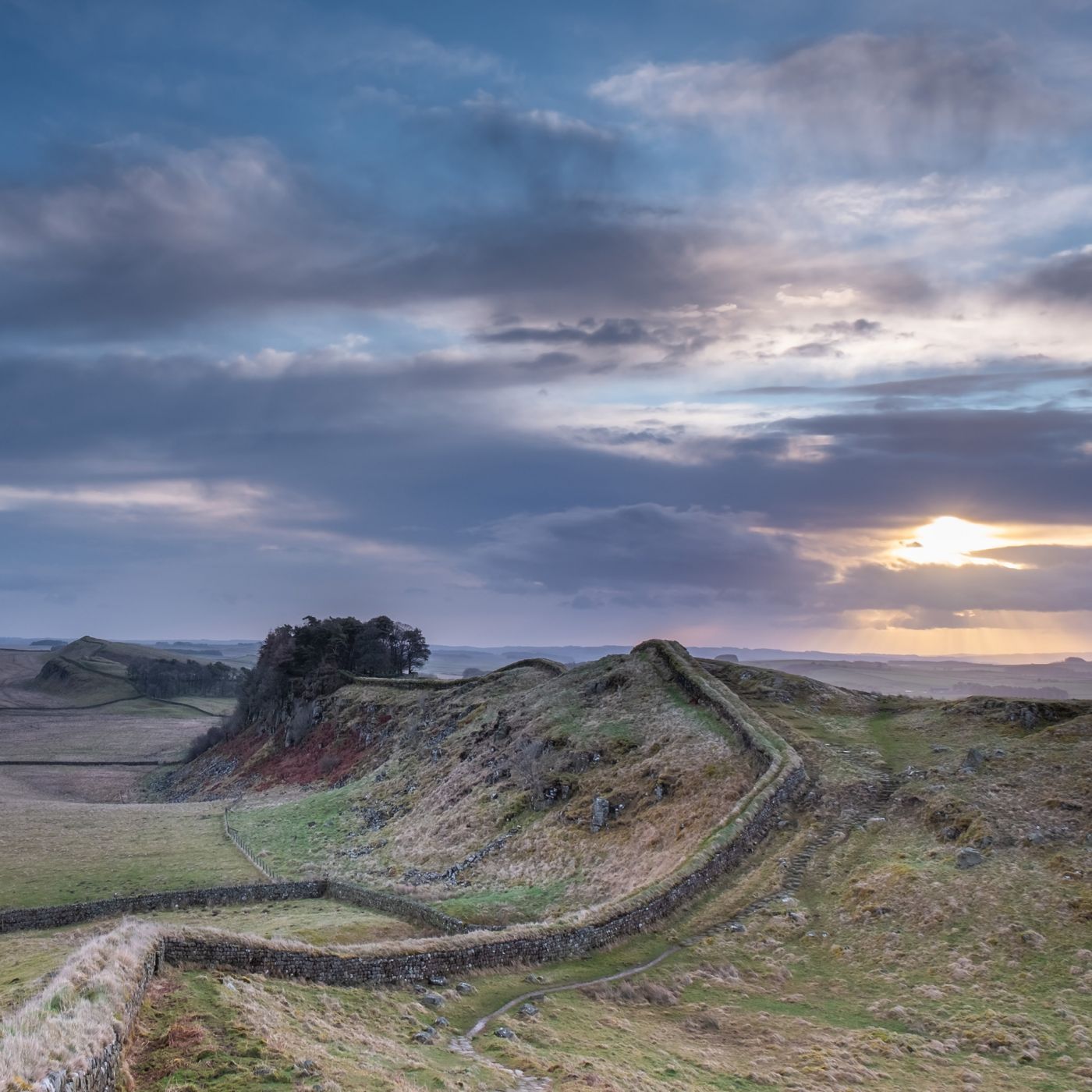 Hadrian's wall at Housteads, United Kingdom