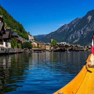 Hallstatt, view from the lake, Austria