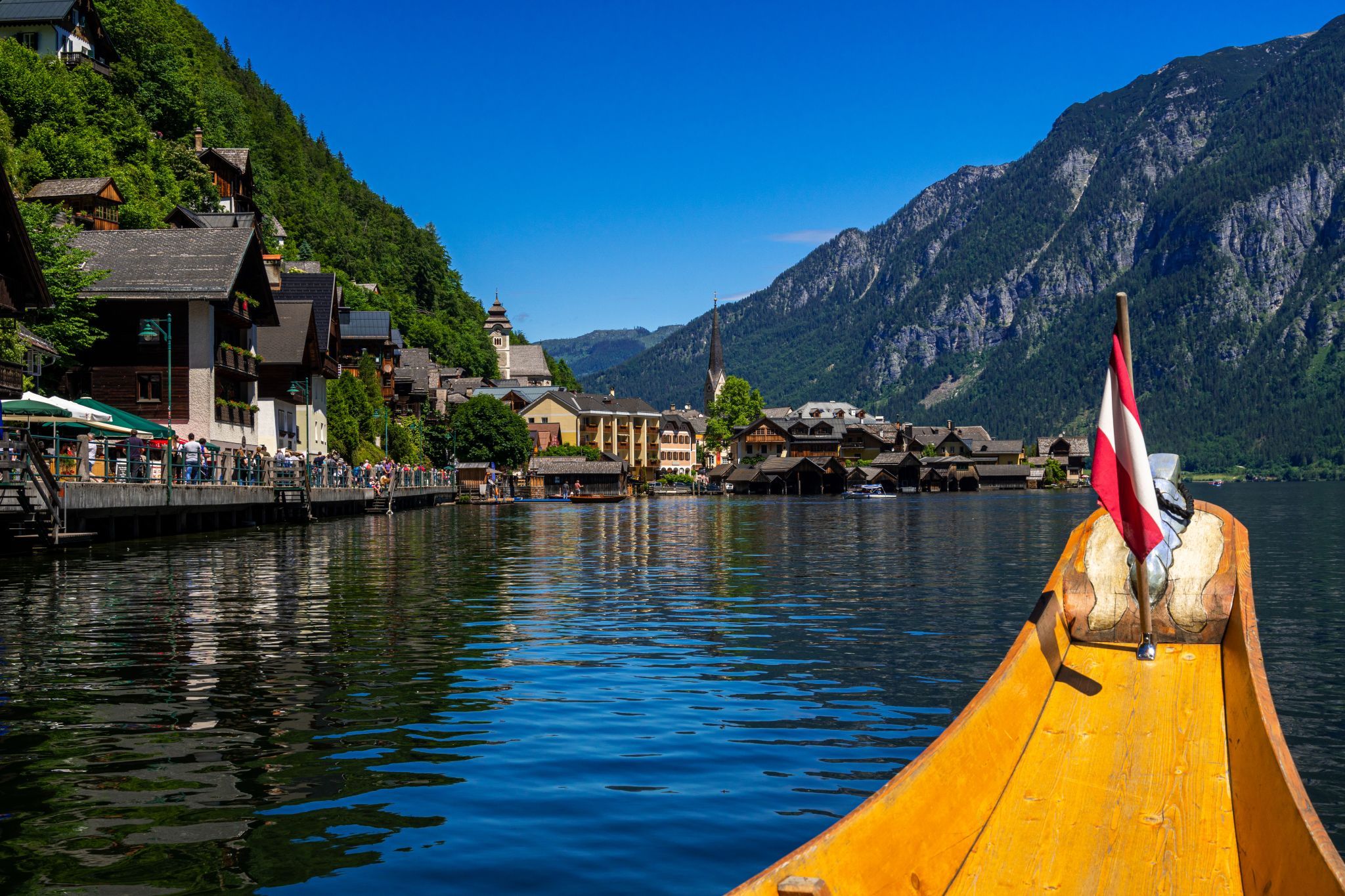 Hallstatt, view from the lake, Austria