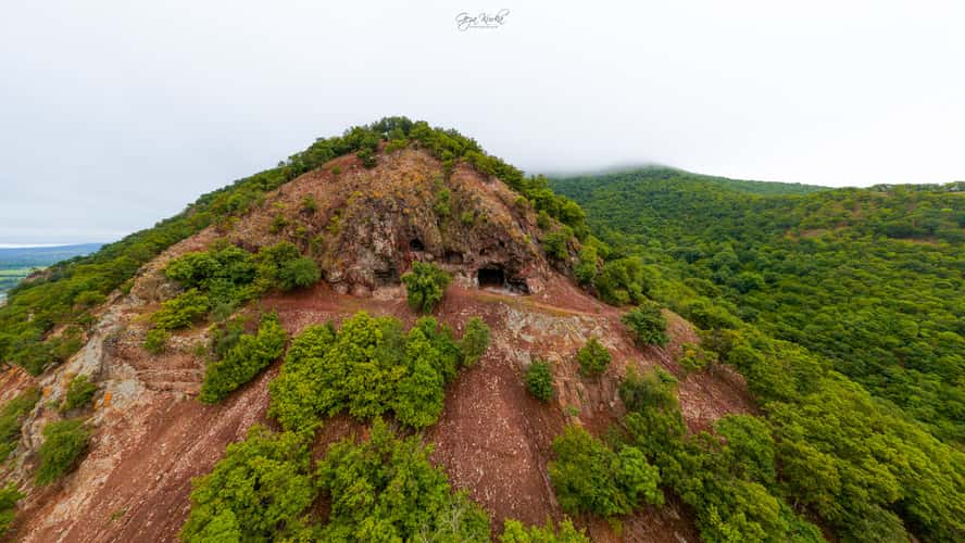 Hermit caves in Danube bend [drone]