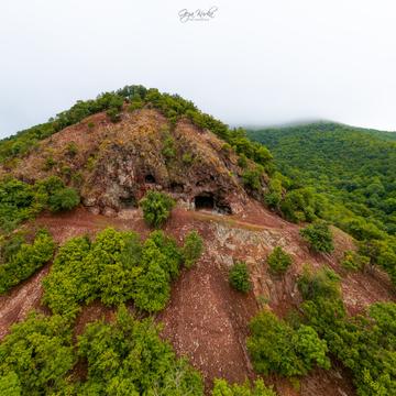 Hermit caves in Danube bend [drone], Hungary