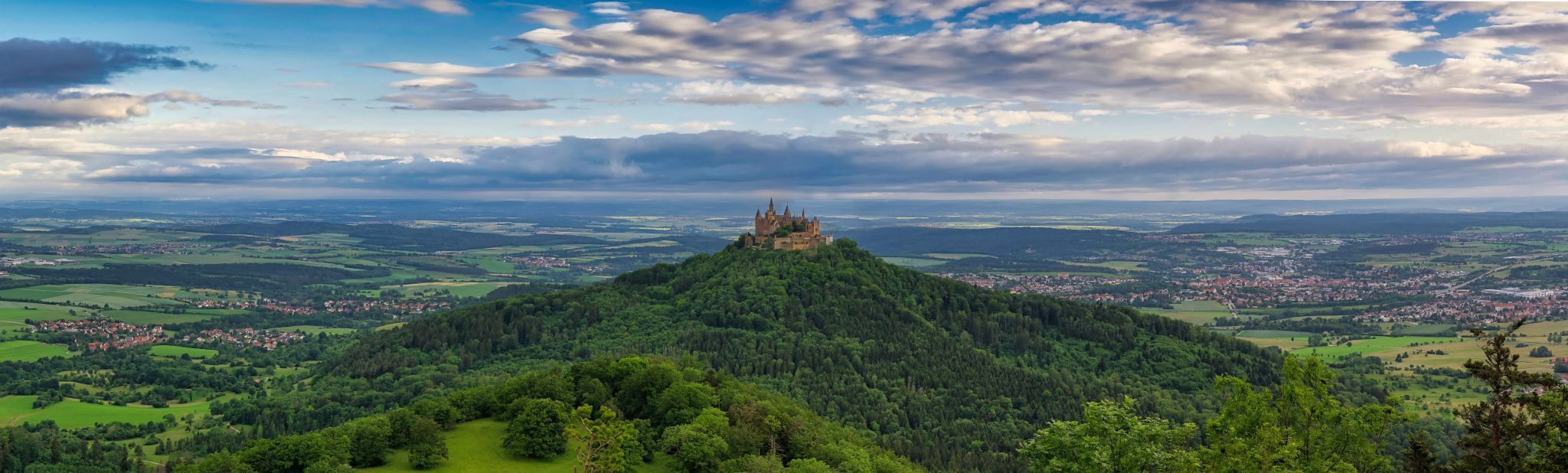 The view on Hohenzollern Castle from Zellerhorn Gipfel, Germany