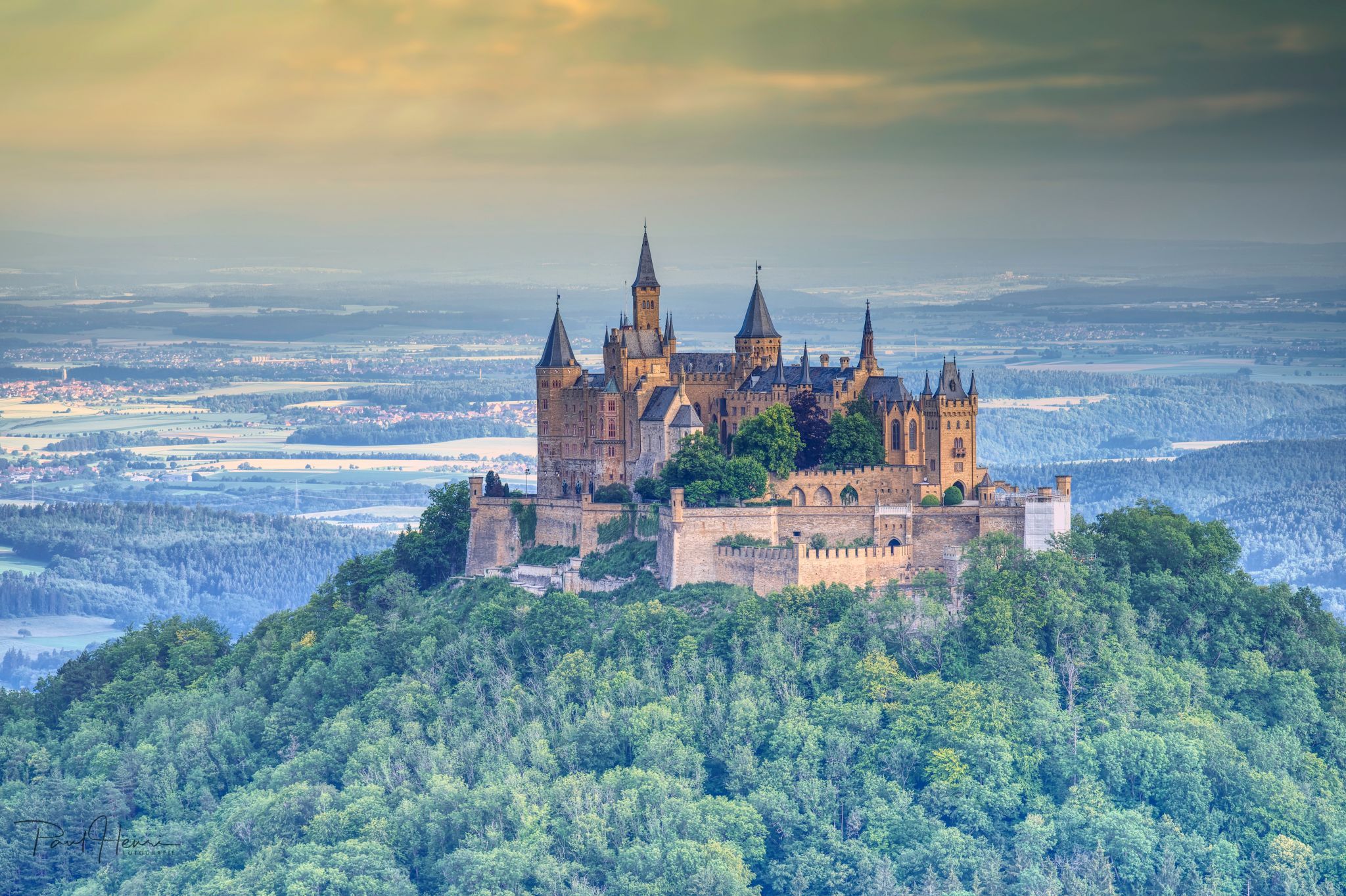 The view on Hohenzollern Castle from Zellerhorn Gipfel, Germany