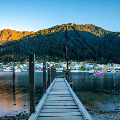 Jetty looking toward Queenstown South Island, New Zealand