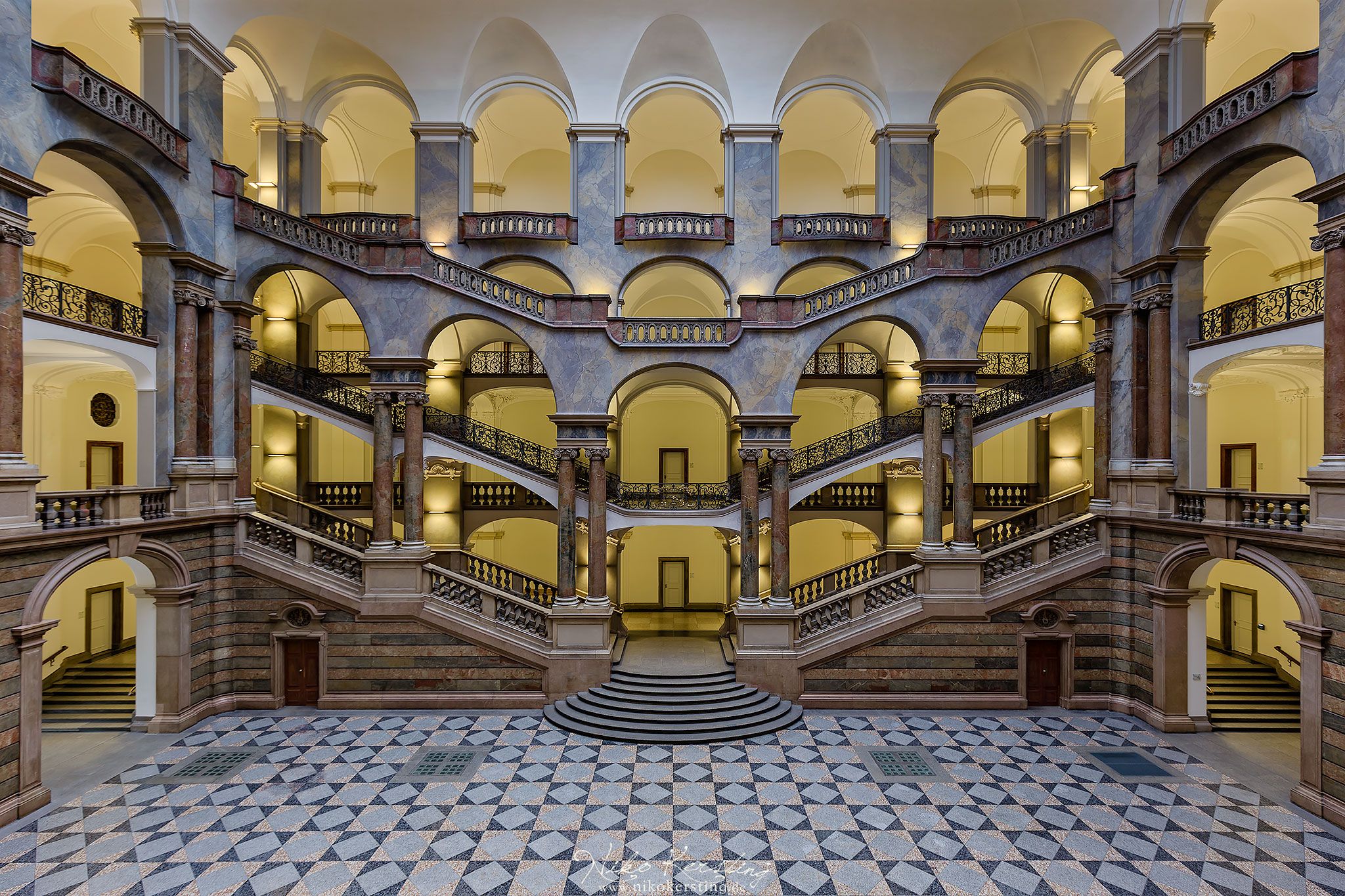 Staircase in the Justizplalast, Munich, Germany