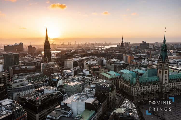 Rathaus view from St. Petri Church, Hamburg