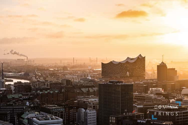 Rathaus view from St. Petri Church, Hamburg
