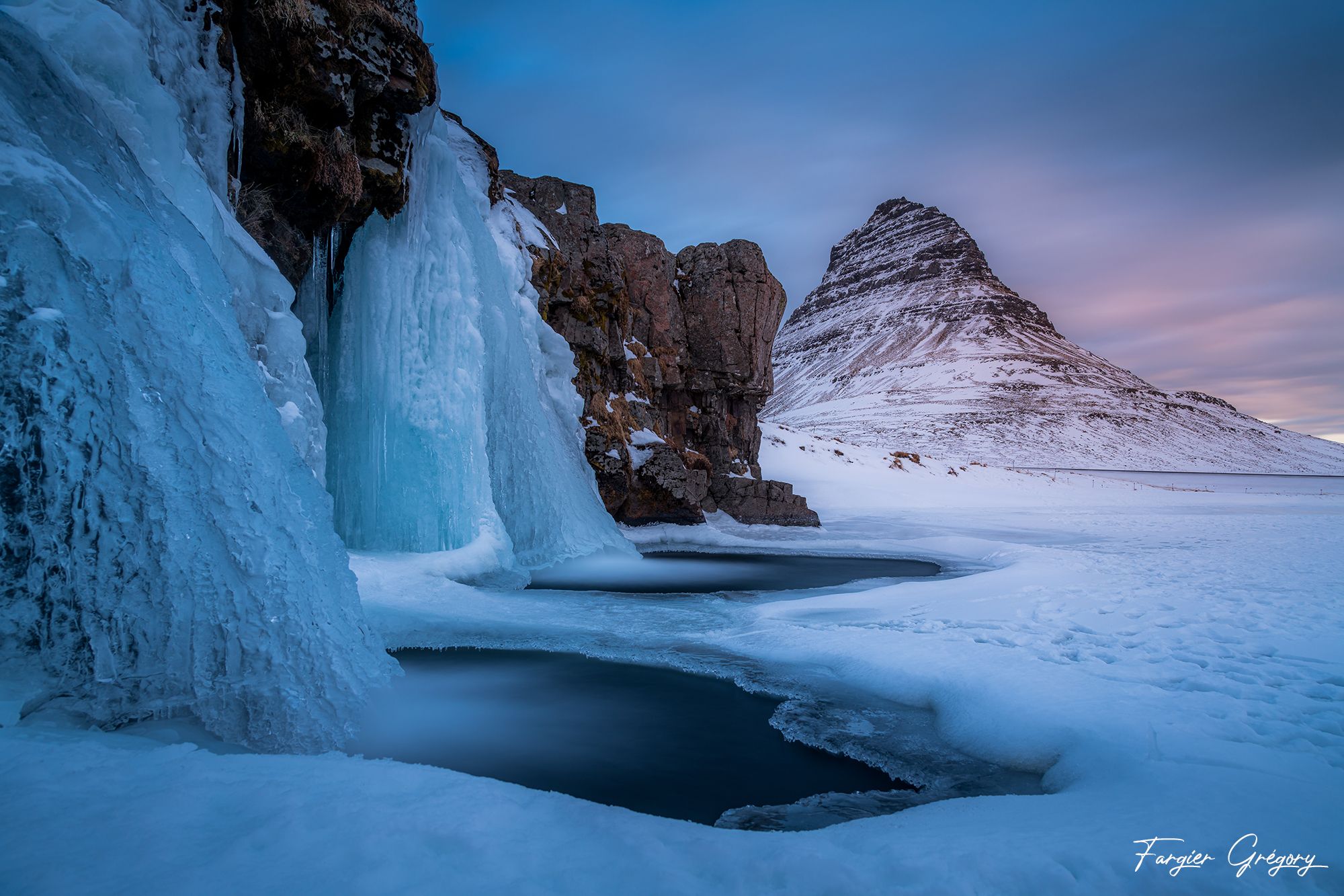 Kirkjufell Waterfall with Kirkjufell, Iceland