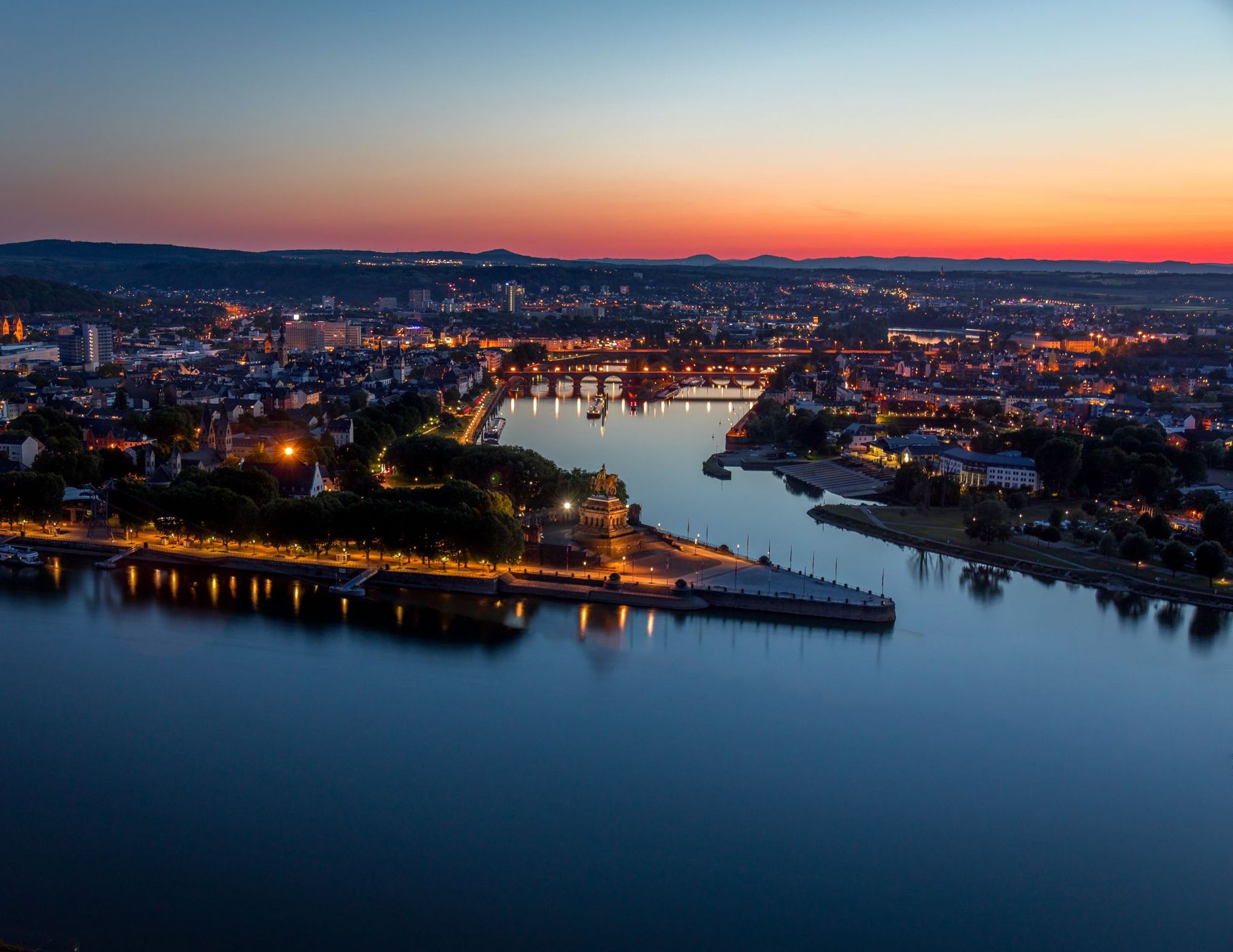 Koblenz from Ehrenbreitstein Fortress, Germany
