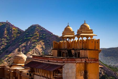 Long Wall and Amber Fort wall Jaipur