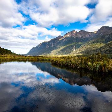 Mirror Lake, Fiordland National Park South Island, New Zealand