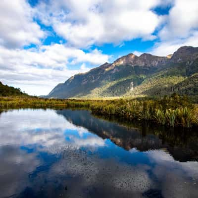 Mirror Lake, Fiordland National Park South Island, New Zealand