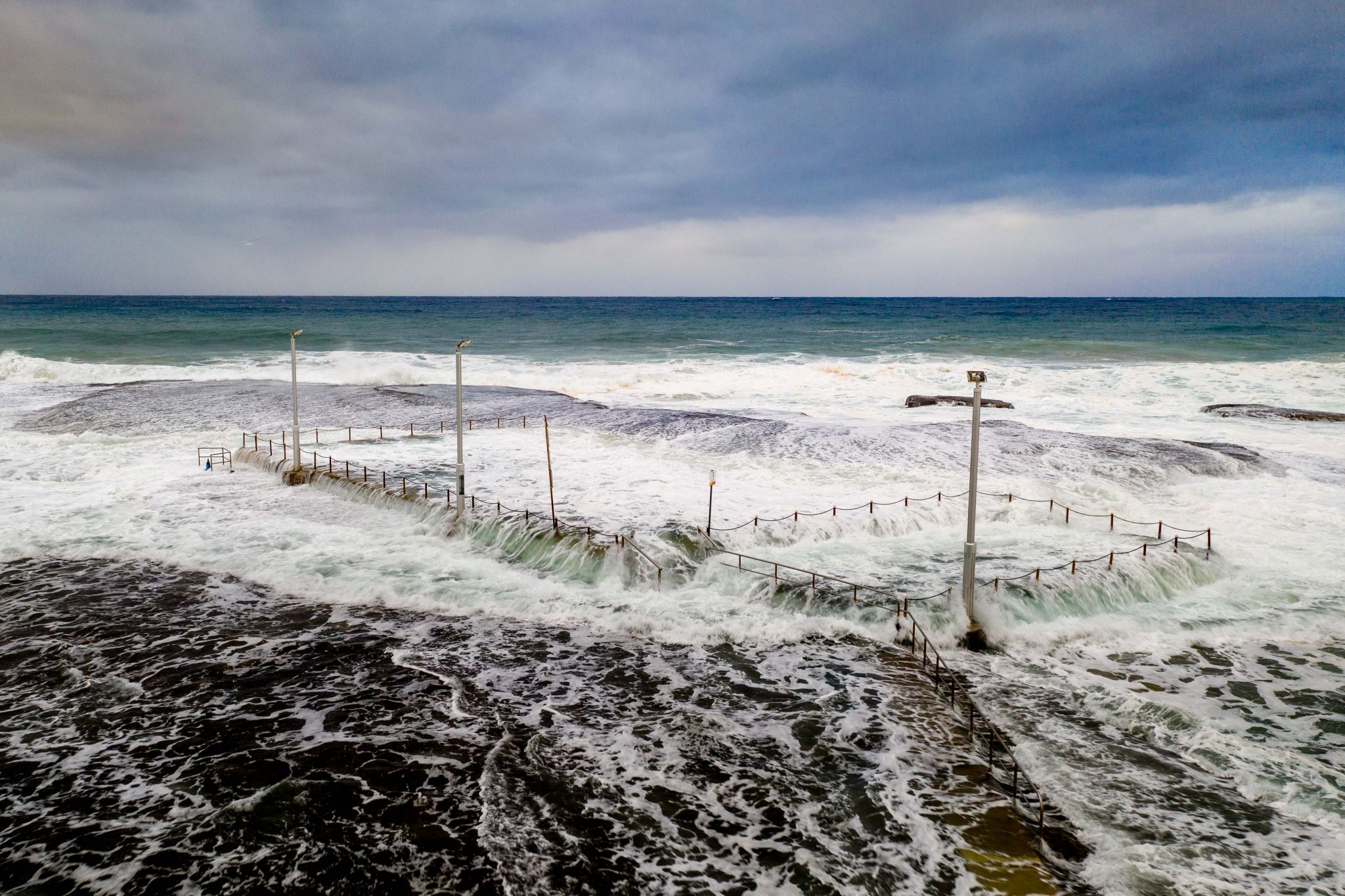 Mona Vale Pool big seas Northern Beaches New South Wales, Australia