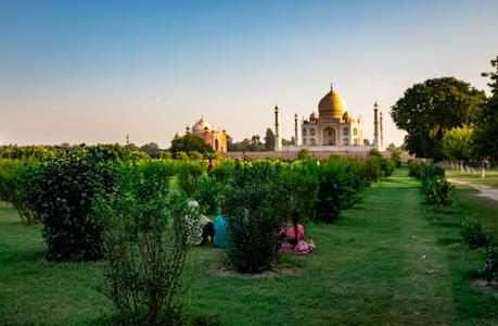 Mughal-era gardens, Taj Mahal sunset, Agra