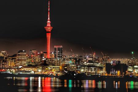 Auckland’s Sky Tower & CBD at night