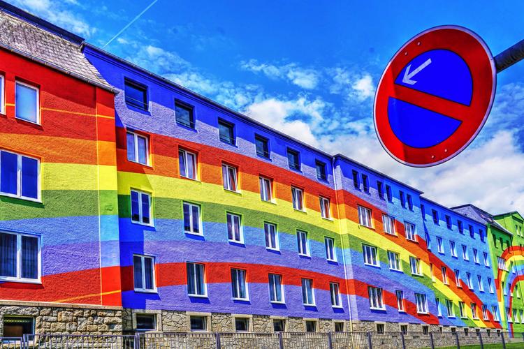 Rainbow House in Selb (Bavaria, Germany)