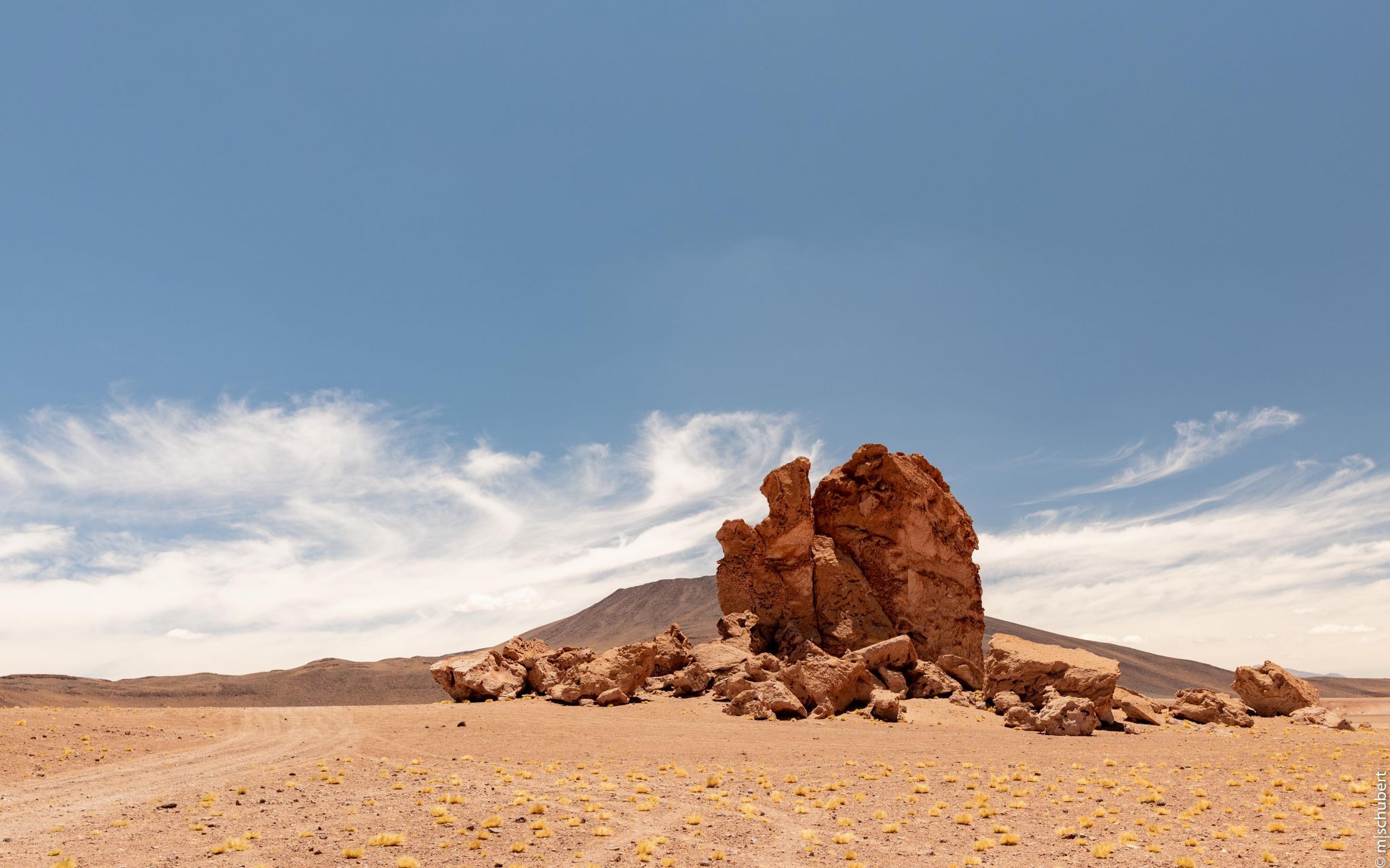 Red stones in the Atacama desert, Chile