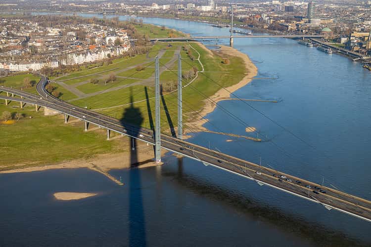View from the Rheinturm (Rhine Tower), Düsseldorf