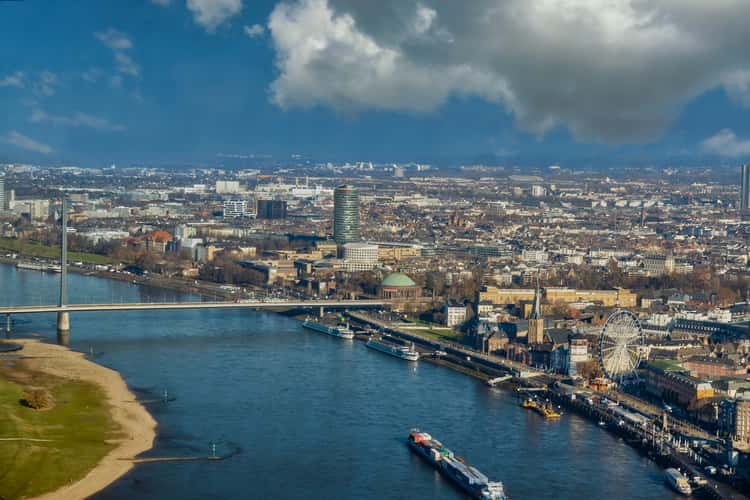 View from the Rheinturm (Rhine Tower), Düsseldorf