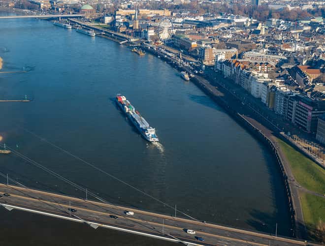 View from the Rheinturm (Rhine Tower), Düsseldorf