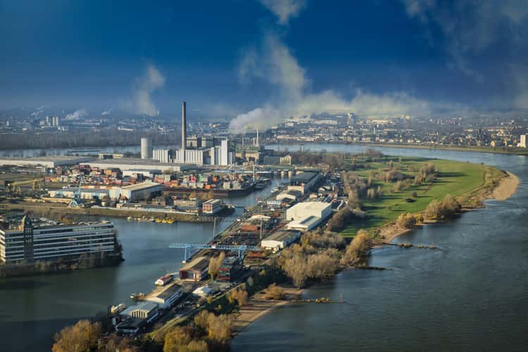 View from the Rheinturm (Rhine Tower), Düsseldorf